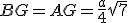 BG=AG=\frac{a}{4}\sqrt{7}
